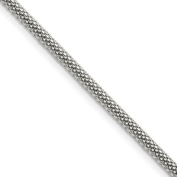Men's 3.2mm Stainless Steel Round Bismark Mesh Chain Necklace 24 Inch
